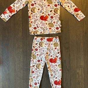 Posh Peanut Squirrel Print Pajama Set - Red and Brown